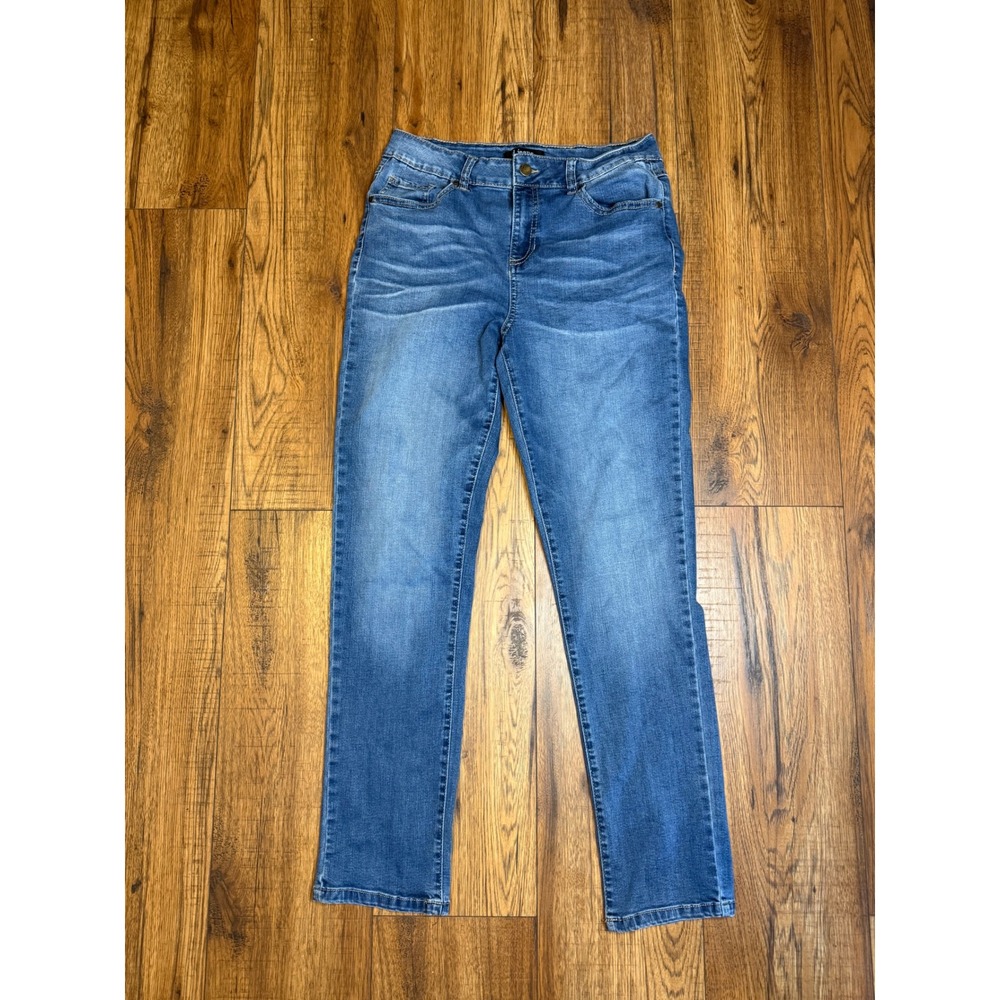 d.jeans Womens Mid Rise Straight Leg Denim Blue Jeans Size 10 Medium Wash